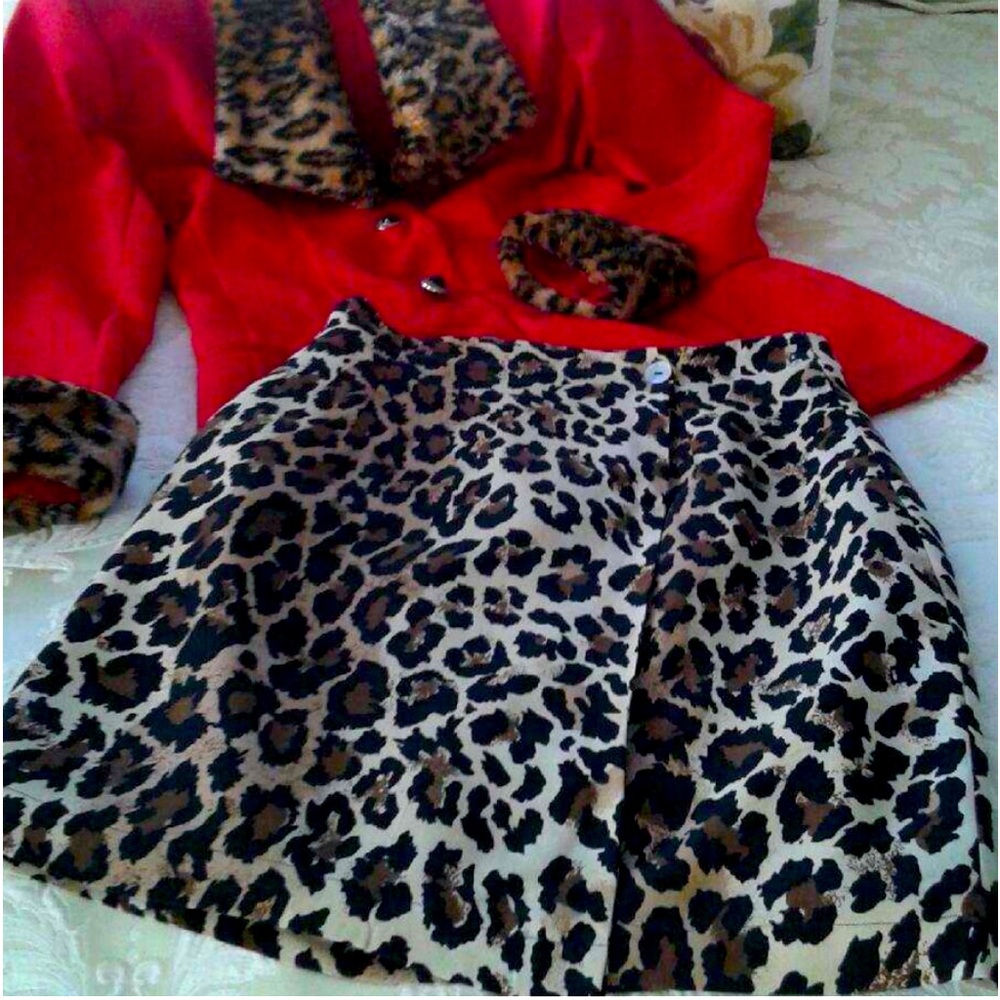 CLIO Mini Skirt, Leopard-Print, Size Small, EUC (CL-3)